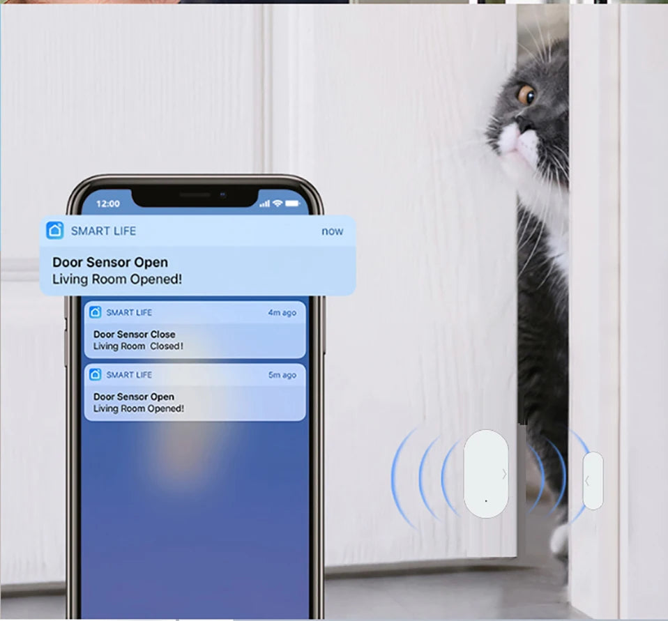 Tuya Dør- og Vindussensor – Med Smart App Varsling
