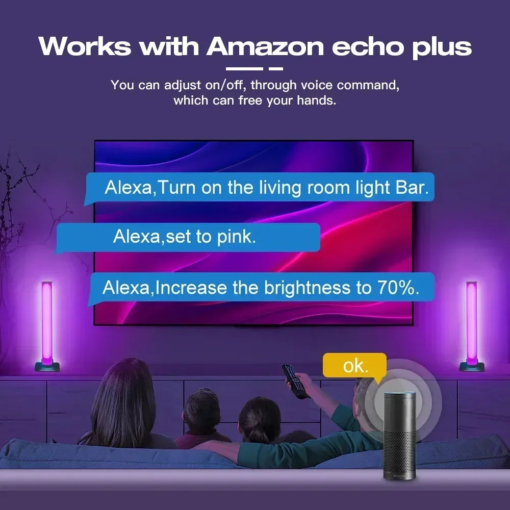 WiFi LED Lysbjelker med Musikkmodus - Tuya