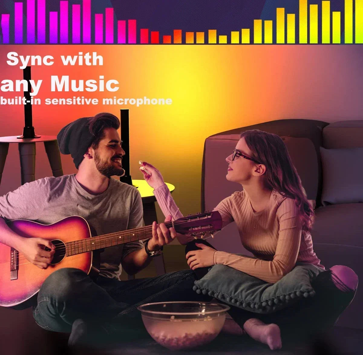 WiFi LED Lysbjelker med Musikkmodus - Tuya